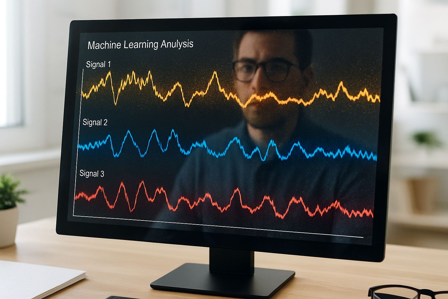 Physics-Informed ML algorithm visualizes signal direction detection amid noise.