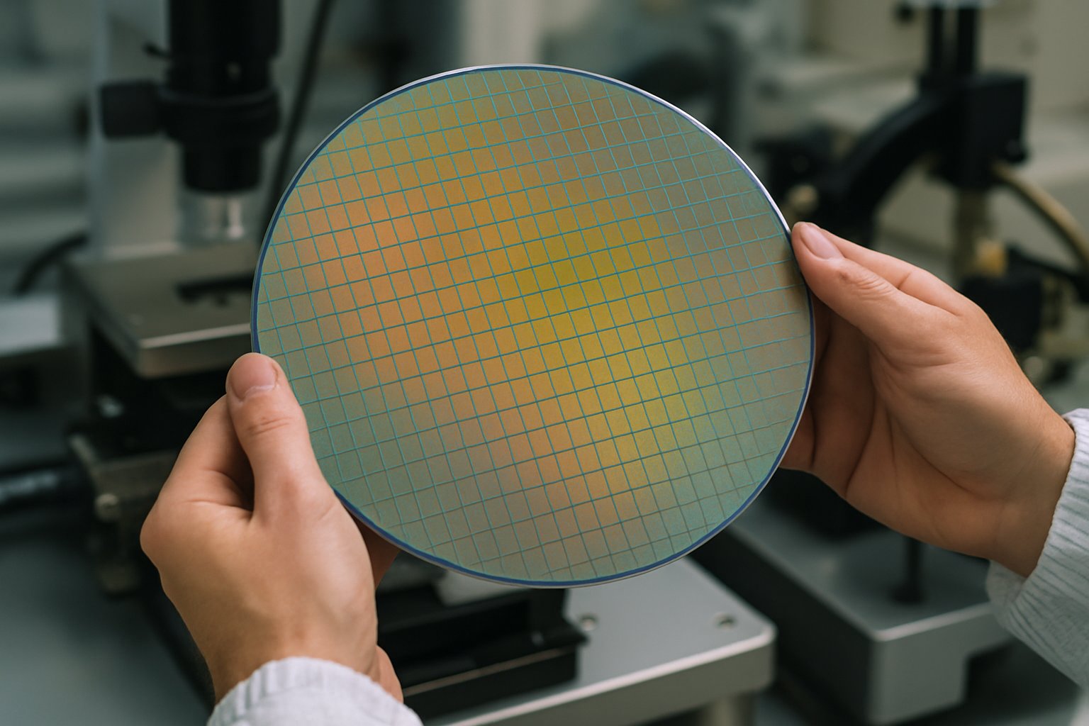 Manufacturing silicon wafers for advanced AI chips in a real laboratory setting