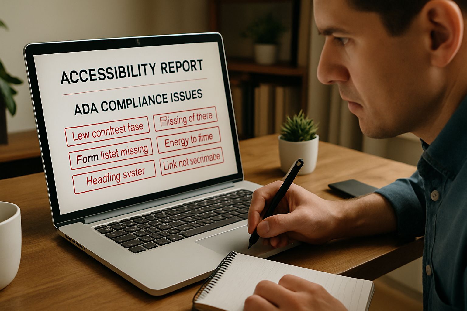 Inclusive Design Failure highlighted by a UX expert reviewing ADA compliance errors.
