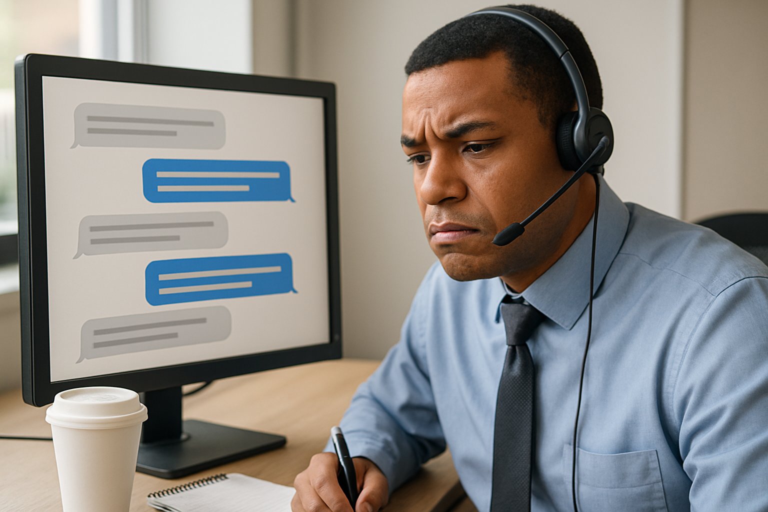 Customer Service Risk depicted by support staff reviewing dangerous AI-generated advice.