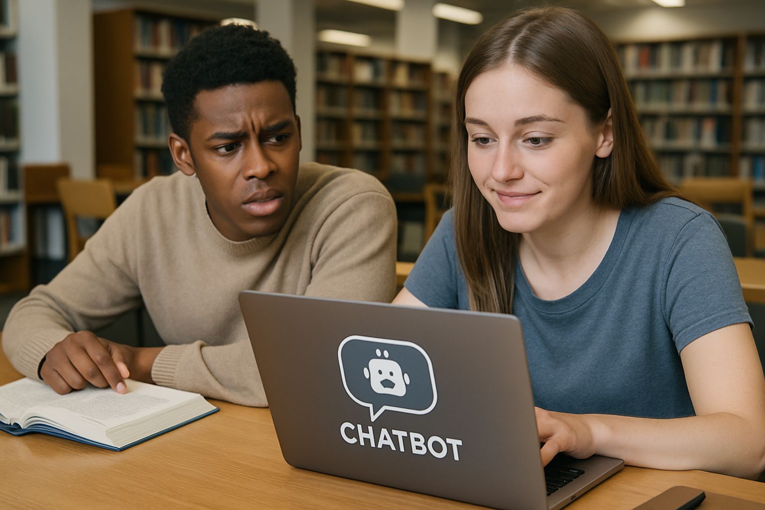 Students express Social Psychology Concern while using education chatbots in a library setting.