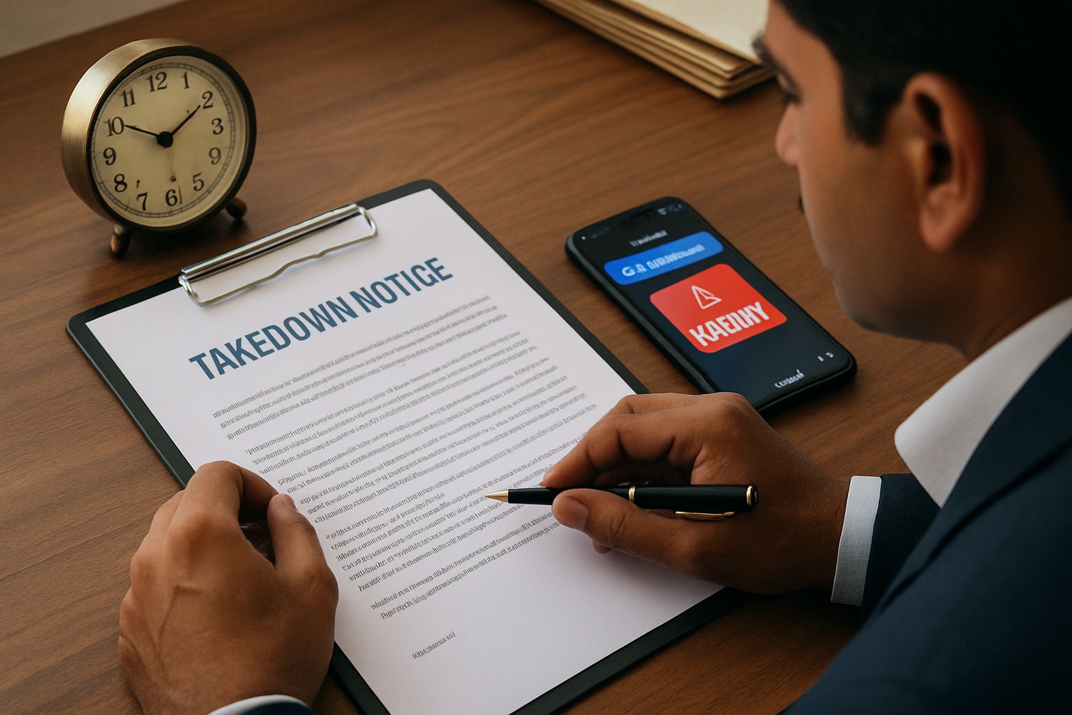 Examining takedown notice for Takedown Timeline compliance in Indian office.