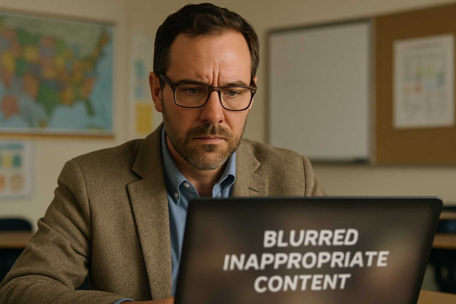 Teacher reviews content for student safety crisis prevention