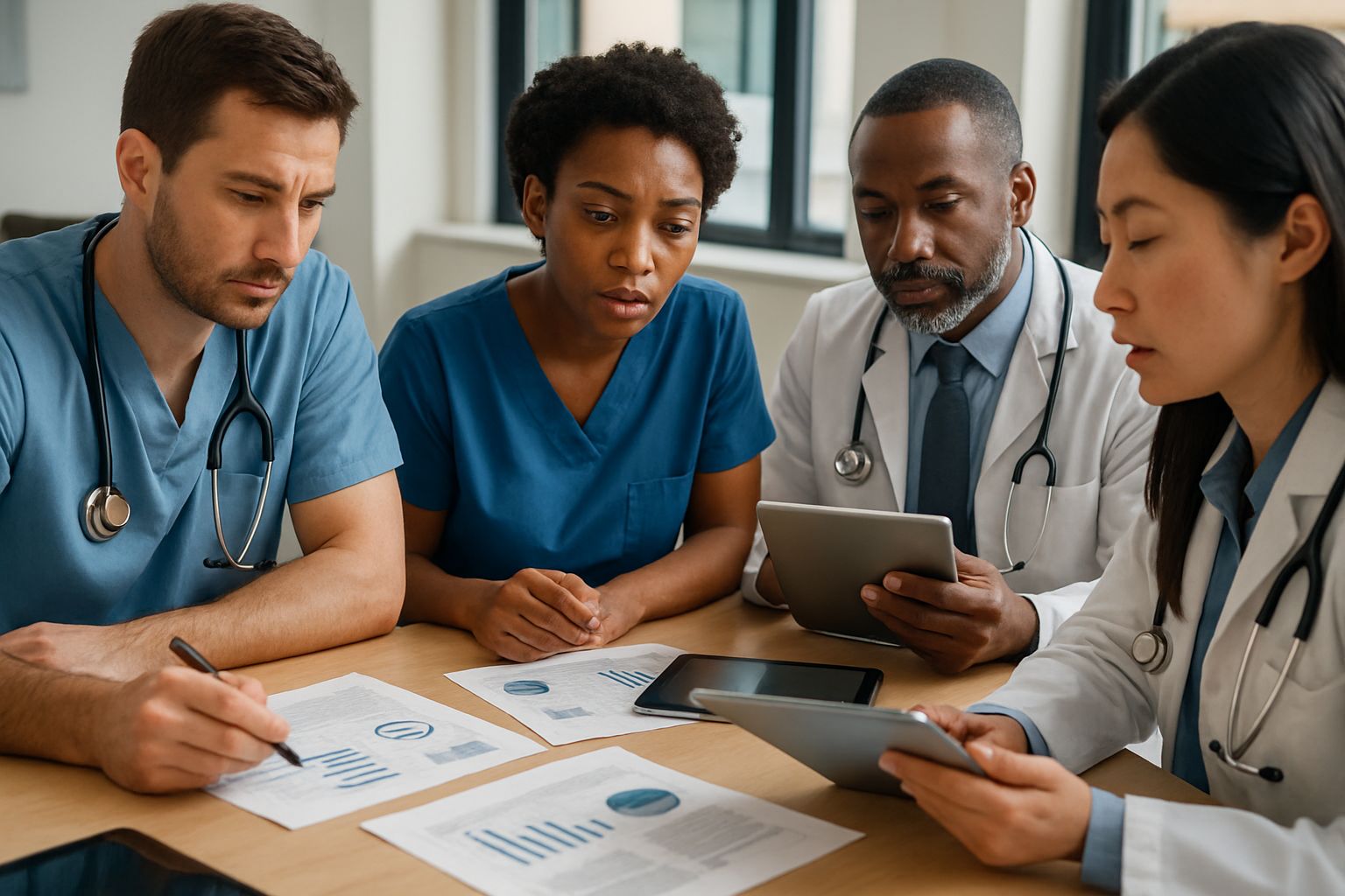 Medical team discussing Patient Burns and AI diagnostic safeguards