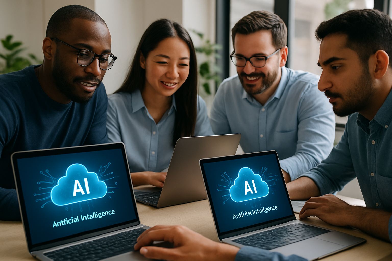IT professionals collaborating on Gemini Flash-Lite powered AI solutions.