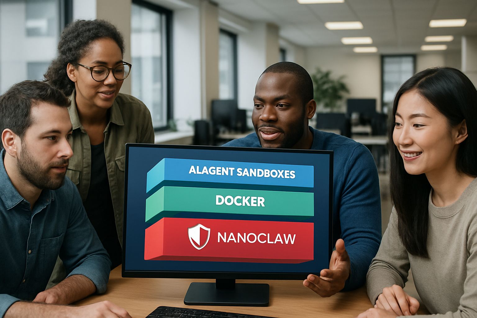 DevOps team deploying AI Agent Sandboxes for Docker and NanoClaw security alliance.