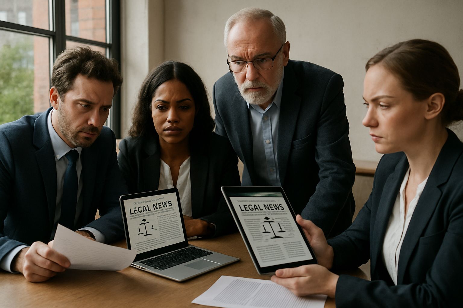 Executives discussing the impact of a Court Liability Verdict on technology companies.