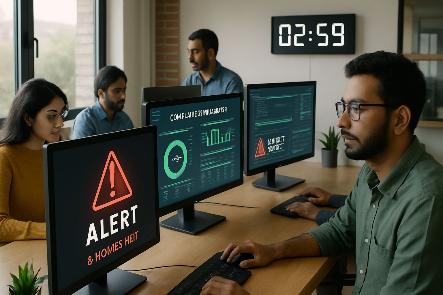 Tech team addressing Regulatory Mandate deadline in Indian workplace.