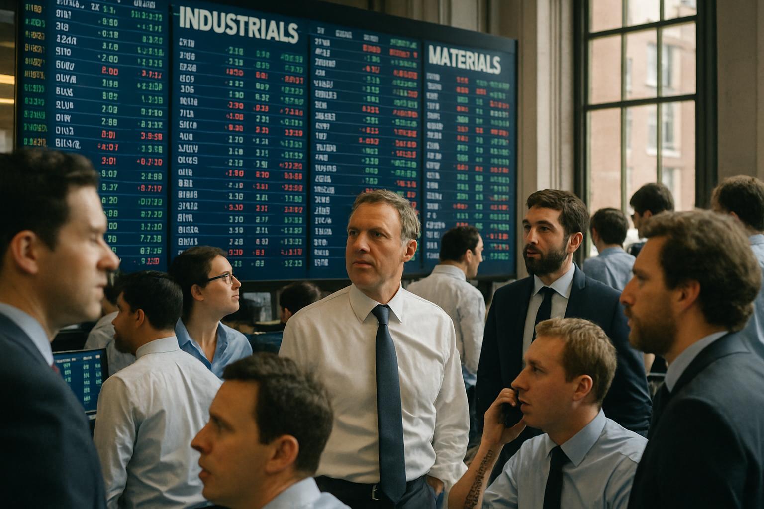 Traders track Halo Stocks and asset-heavy sectors on a busy trading floor.