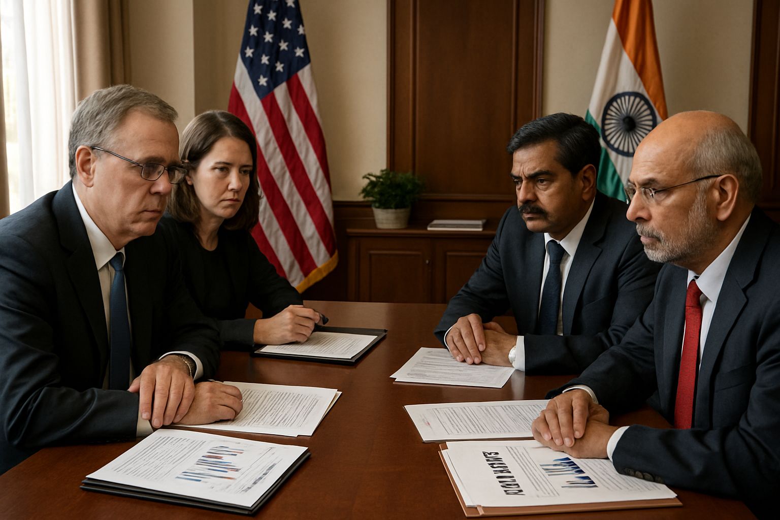 US and India trade officials discuss Unfair Trade issues in formal setting.
