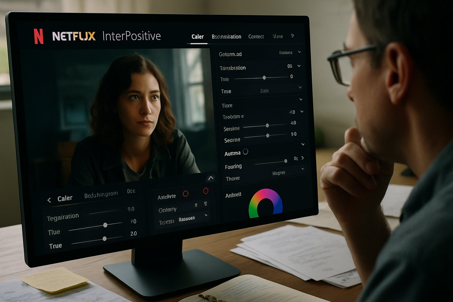 Netflix InterPositive dashboard with AI postproduction tools in use.