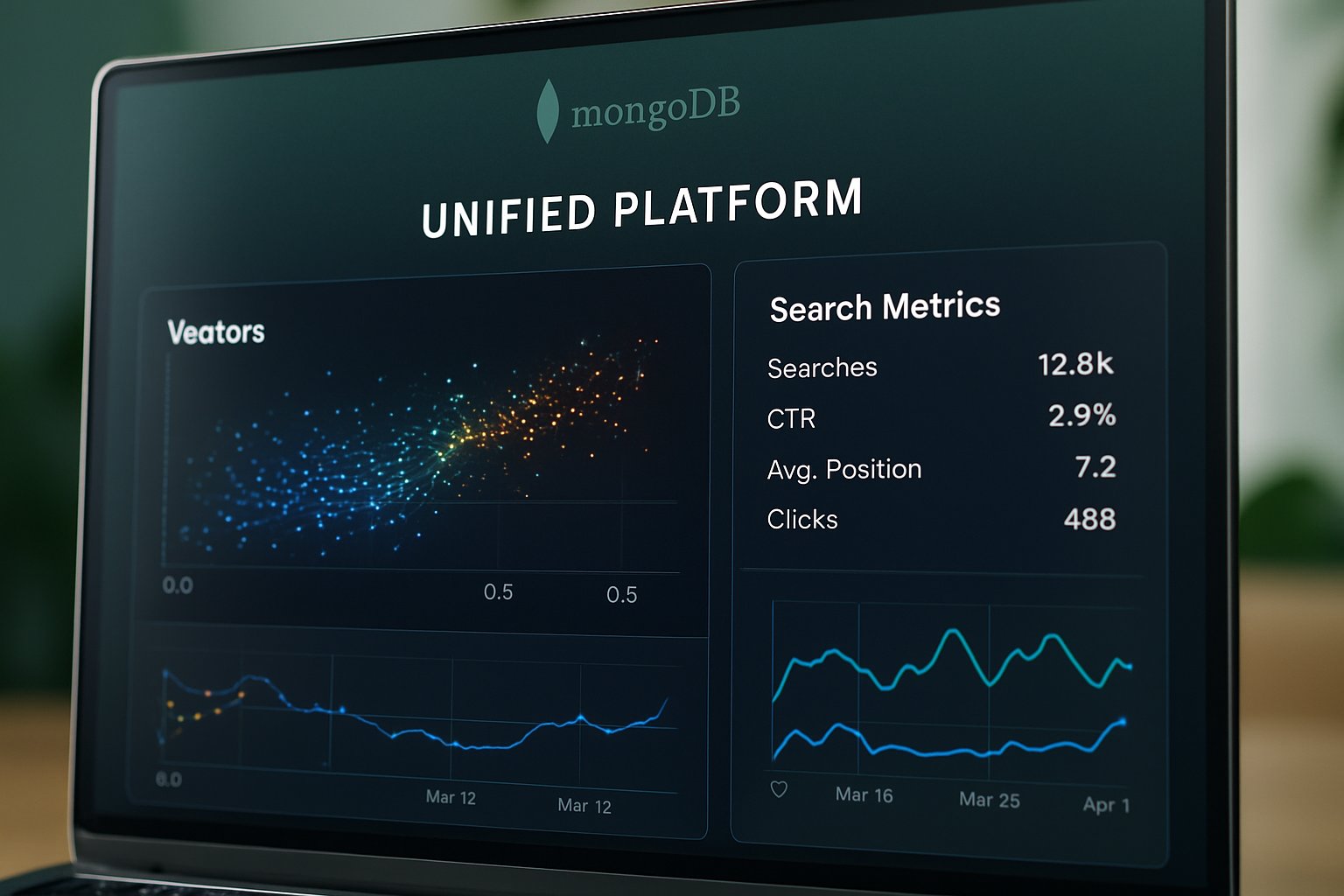 Unified Platform interface displaying vector search and metrics