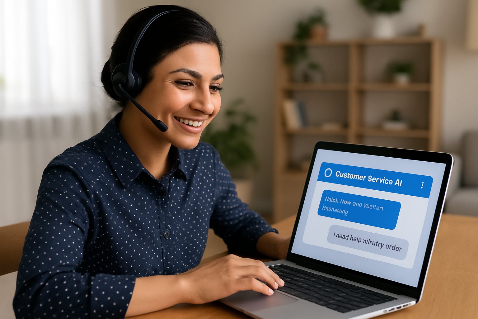 Customer Service AI chat support being used by a business professional.