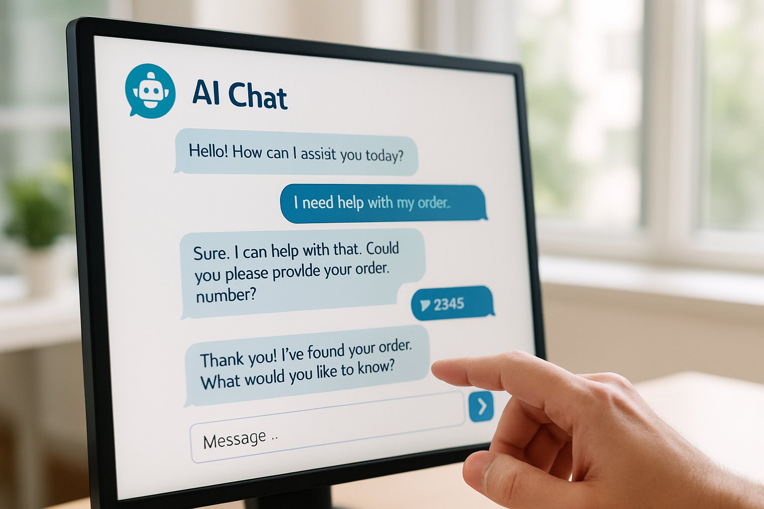Customer Service Automation platform with user-friendly AI chat interface assisting clients.