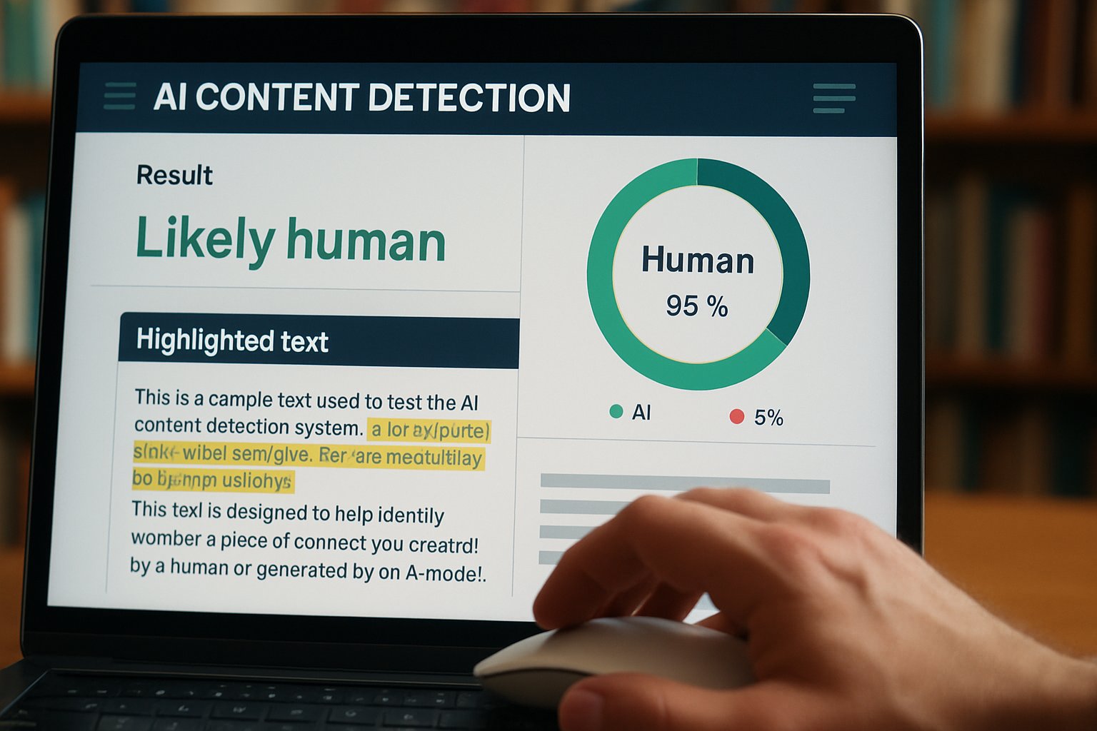 AI Content Detection dashboard in use for publishing quality control