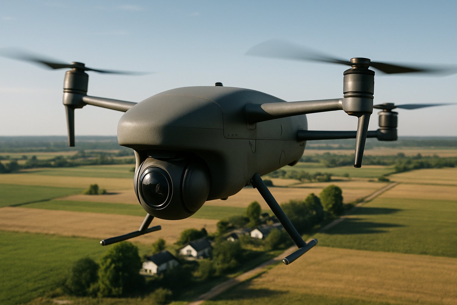 Surveillance drone over Ukraine powered by Autonomous Defense AI