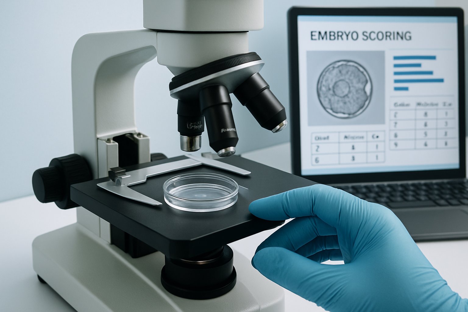 Bioethics AI technology used for embryo scoring in a clinical lab setting.