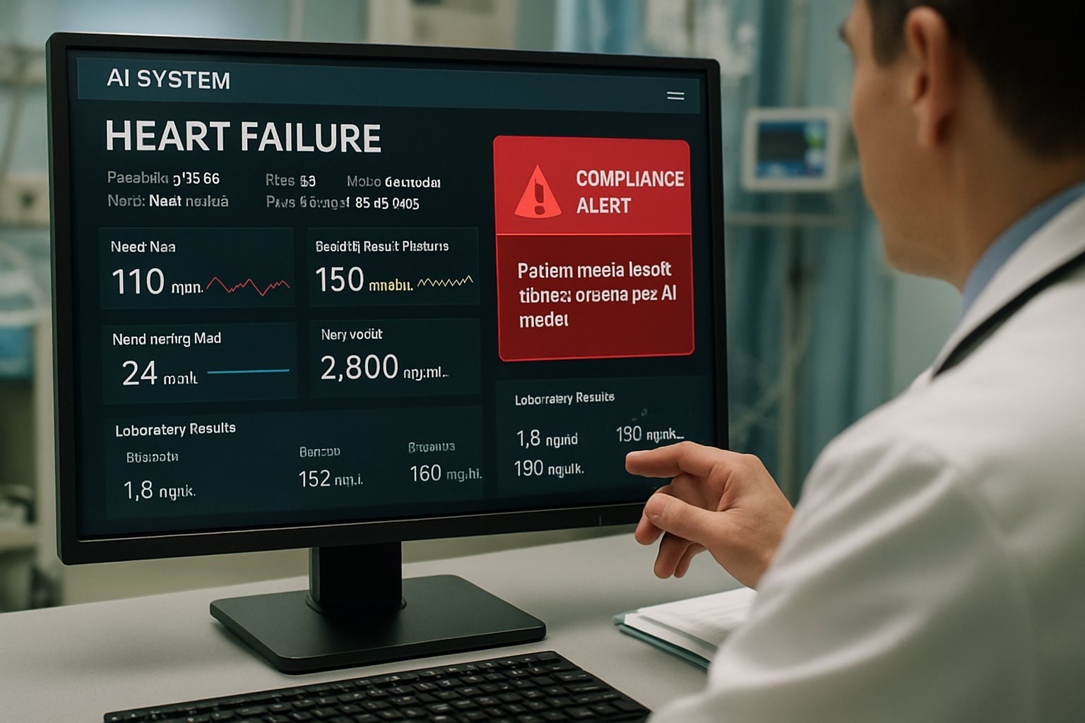 Healthcare AI Regulation patient dashboard for heart failure care compliance.