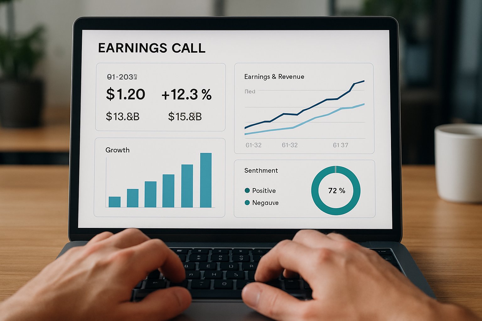 Corporate Financial Intelligence dashboard with summarized earnings call and sentiment analysis.