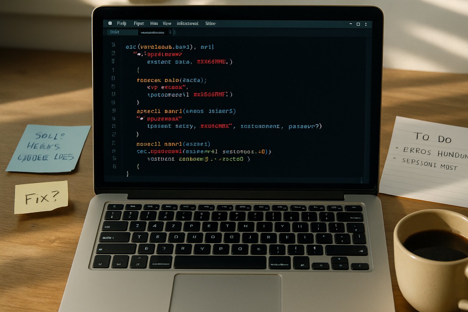 Laptop showing AI Security code uncovering vulnerabilities.