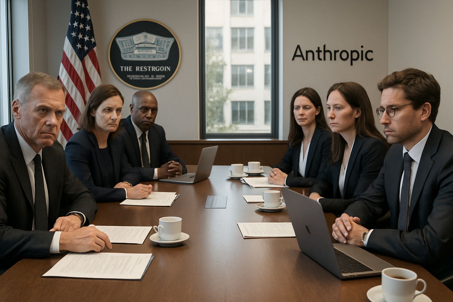 Pentagon and Anthropic discuss AI Tactical Warfare legal concerns in conference.