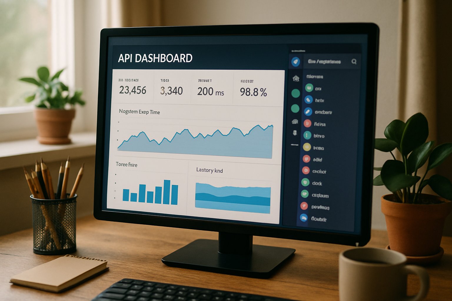 Home office desktop using Discord API dashboard for Third-Party Agent.