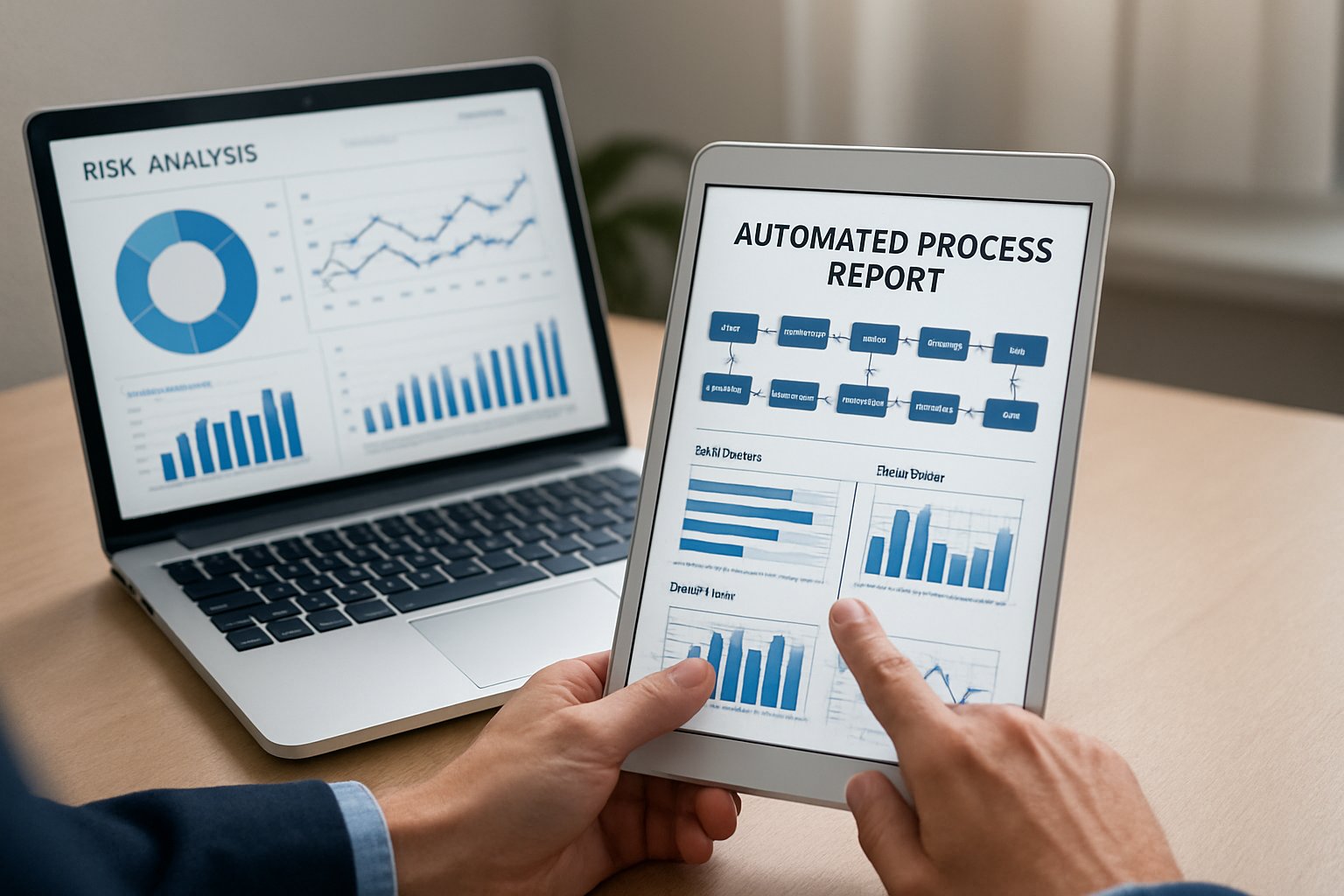 Enterprise Agent Control process report and ROI analysis on digital devices.