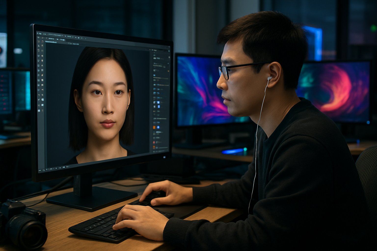 Chinese digital artist creating a digital avatar with focus on Personal Likeness Rights.
