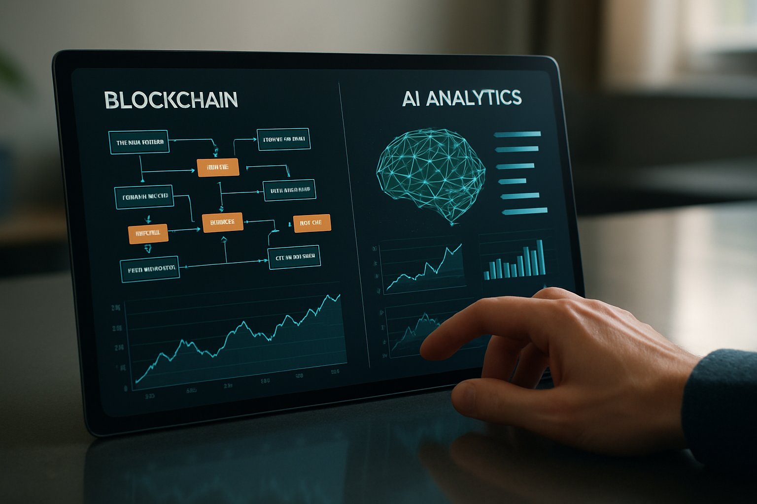 Dashboard visualizing Blockchain AI Integration for on-chain data analysis.