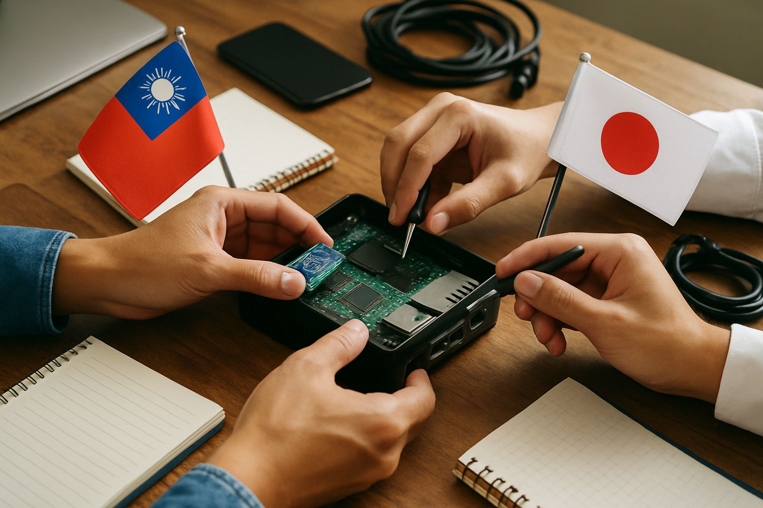 Taiwan Japan Collab assembling edge AI device for privacy-first application.