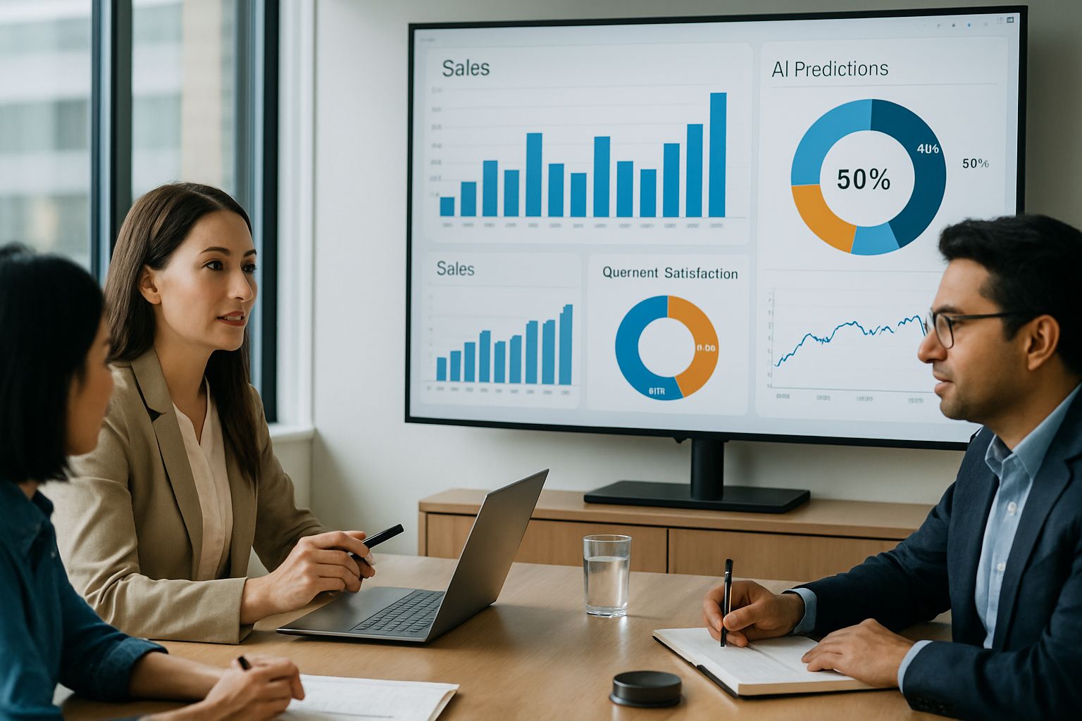 Retail AI Transformation team analyzing digital dashboard data