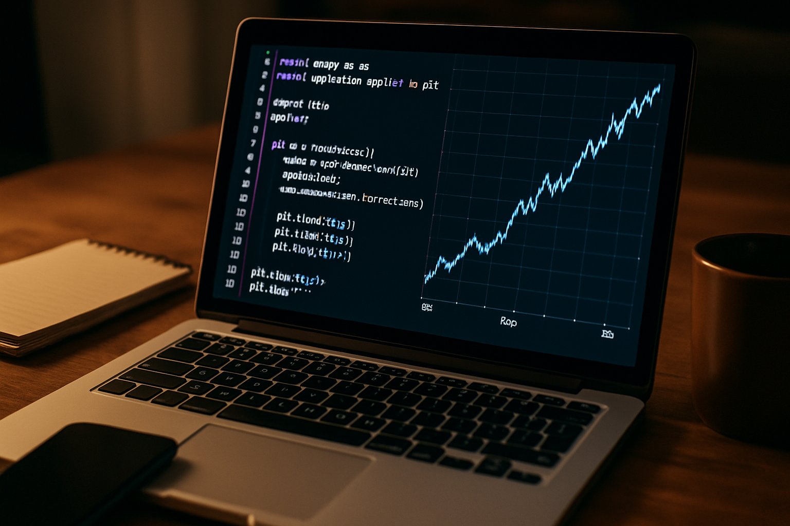 Laptop and financial growth represent AI Entrepreneurship Trend profits.