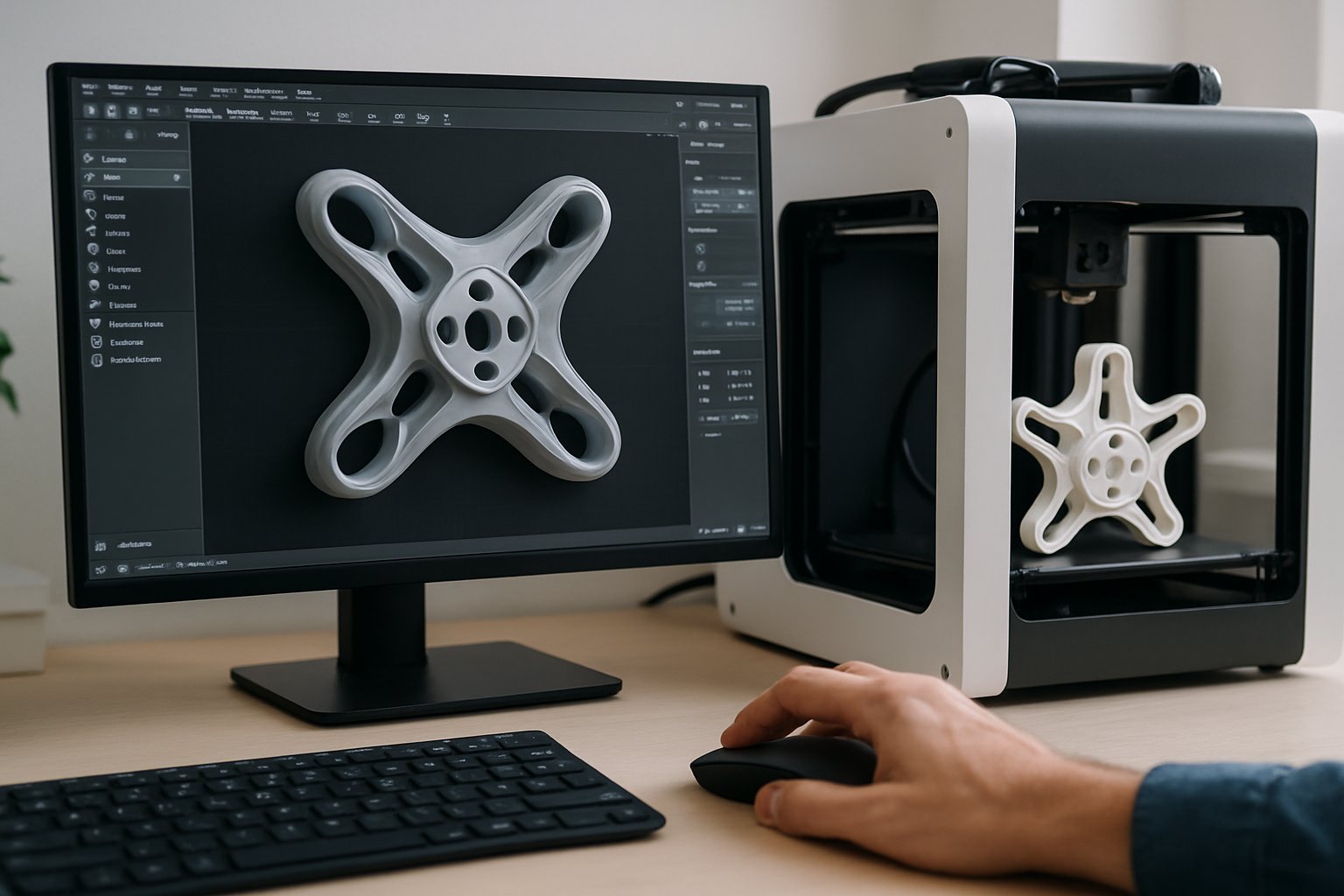 Designer utilizing 3D Foundation Models to create production-ready 3D print designs