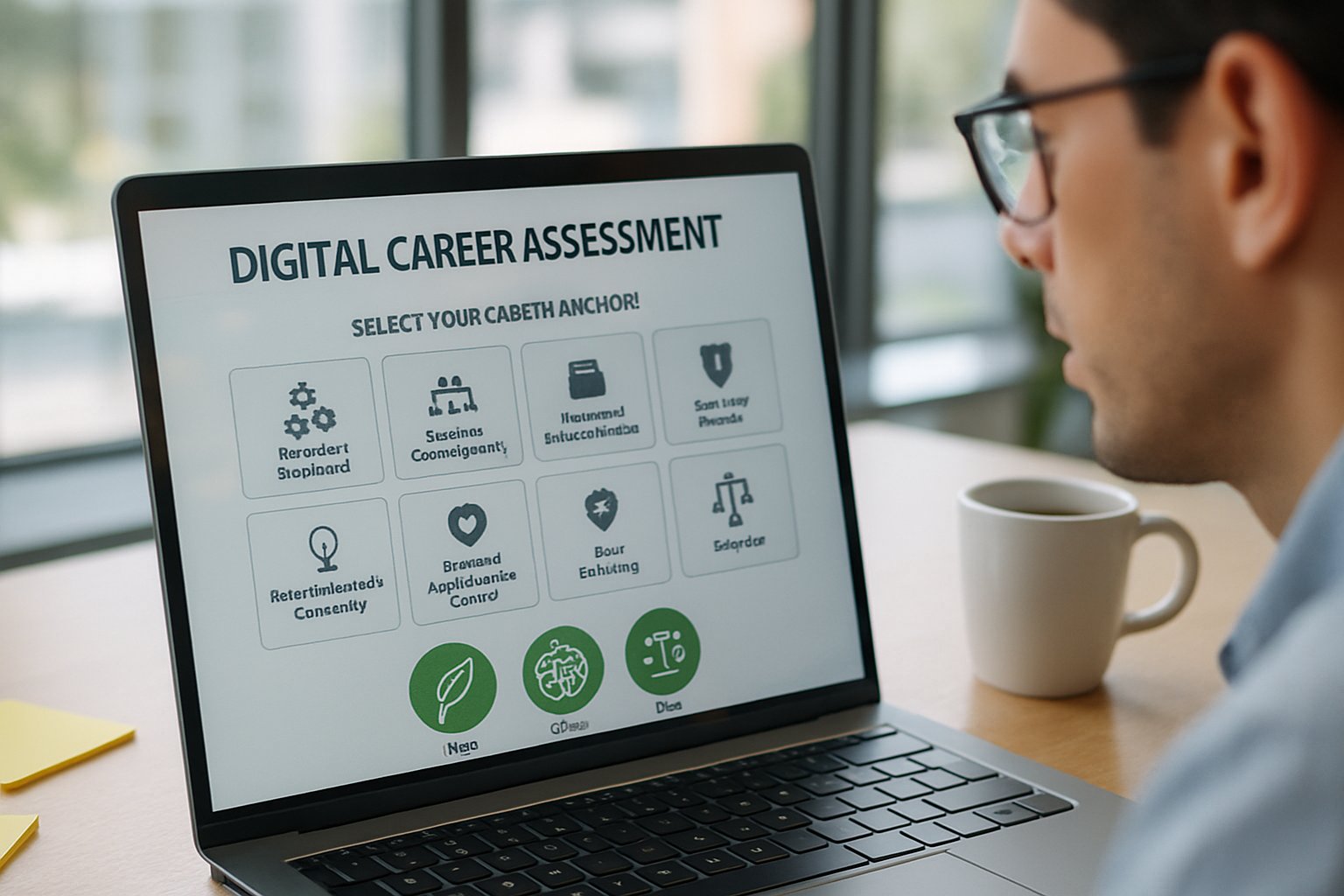 Professional exploring AI Career Anchoring dashboard for role alignment