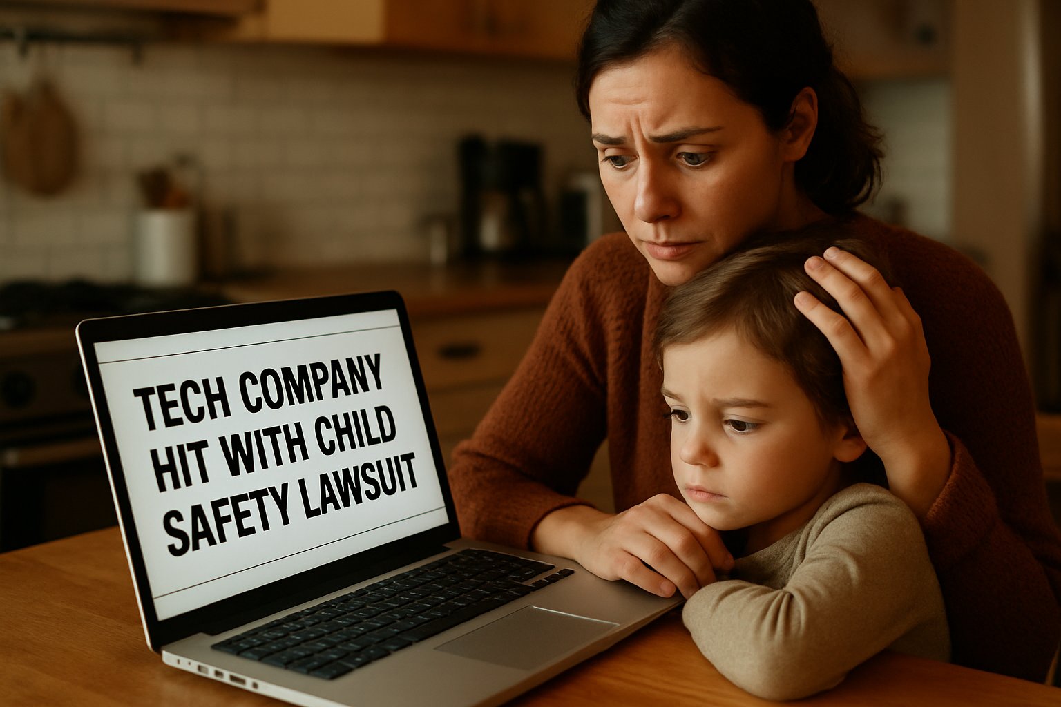 Parent and child reading about Child Safety Ruling at home.