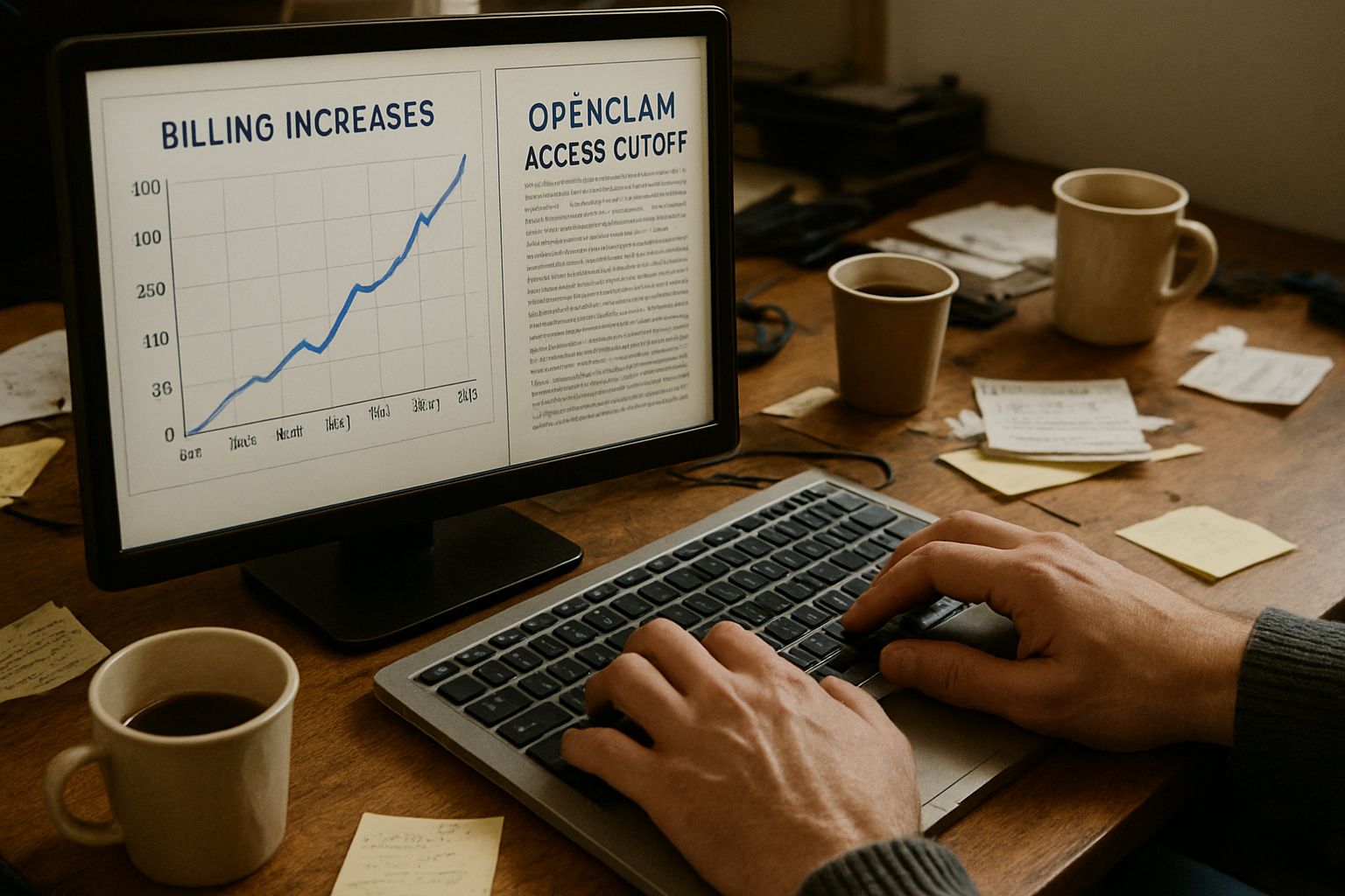Graph showing increased billing after OpenClaw Access Cutoff.