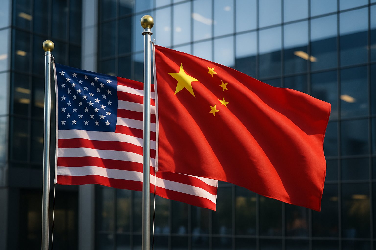 US and China flags highlight Geopolitical Influence Sale impact.
