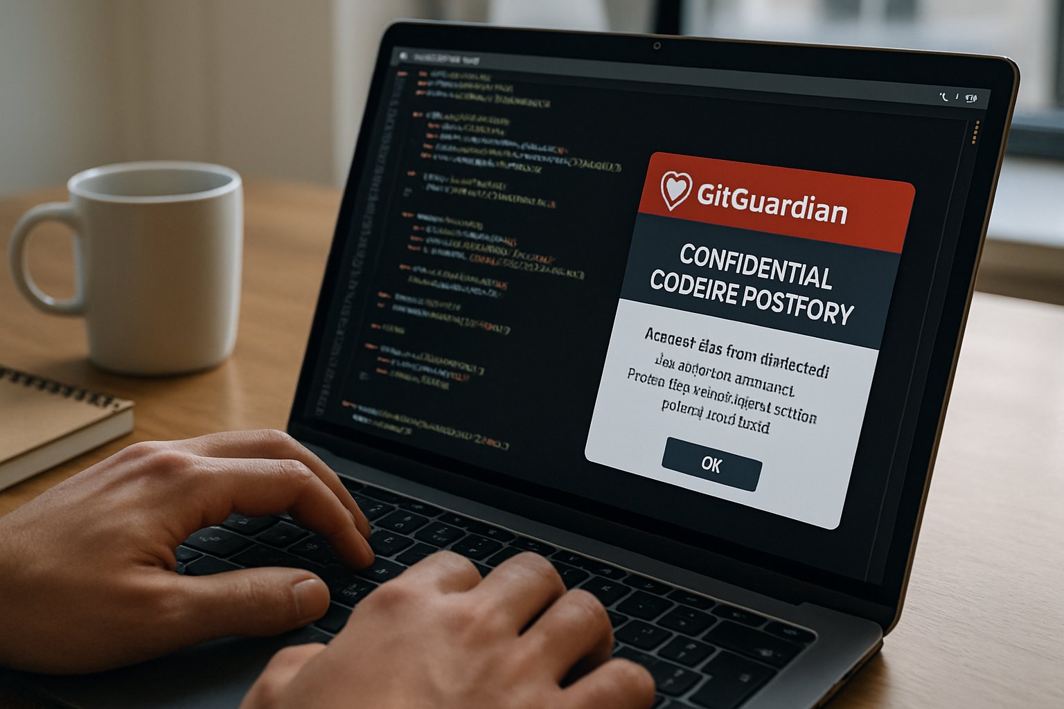 Secret Sprawl 2026 GitGuardian code leak alert on developer laptop