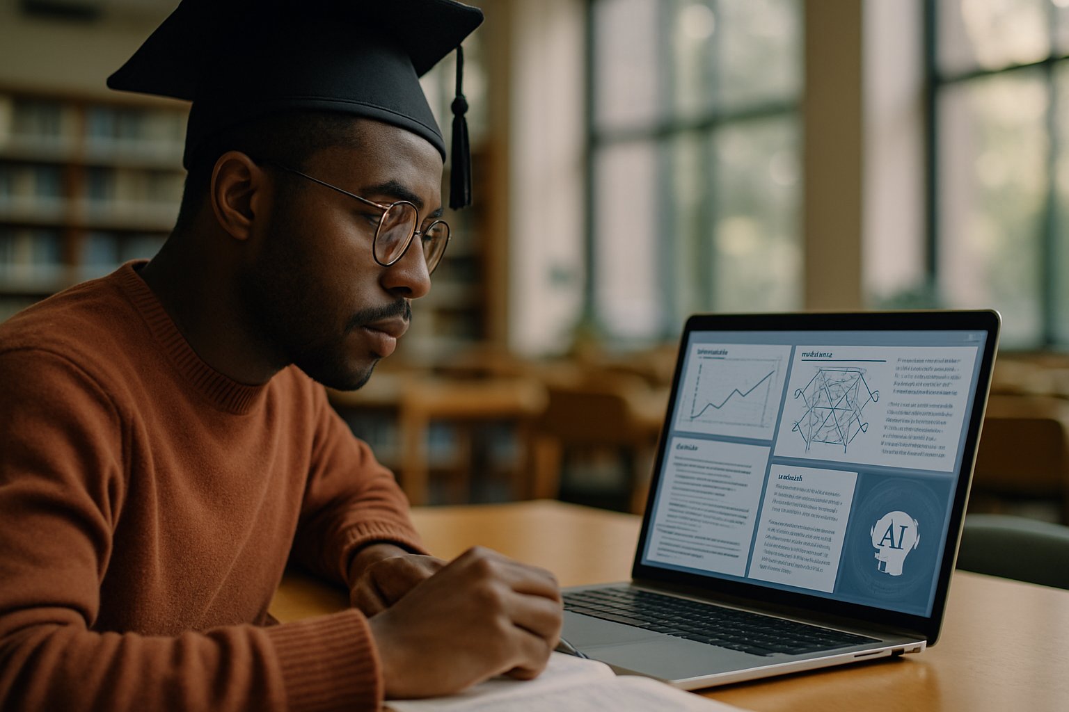 Graduate student studying with Academic AI Replication at Penn in natural lighting.