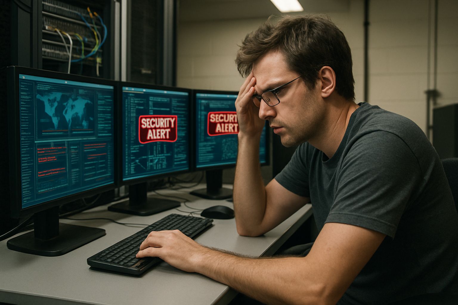 IT professional managing security under pressure to deploy advanced AI systems.