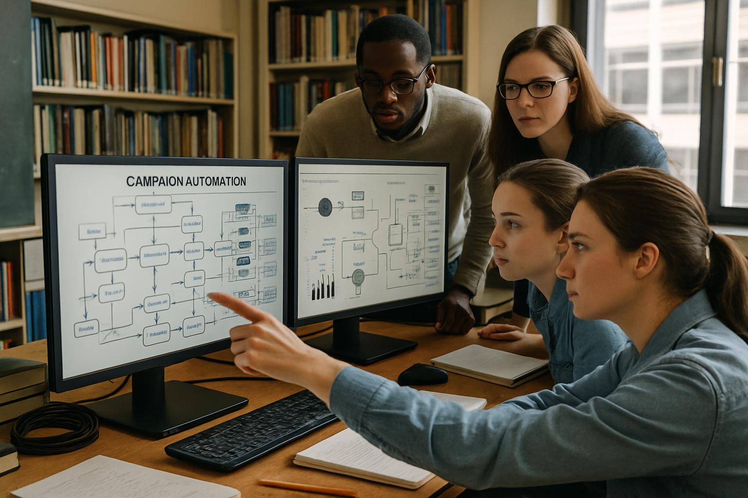 Researchers analyze campaign automation networks in a lab amid Campaign Automation Crisis.