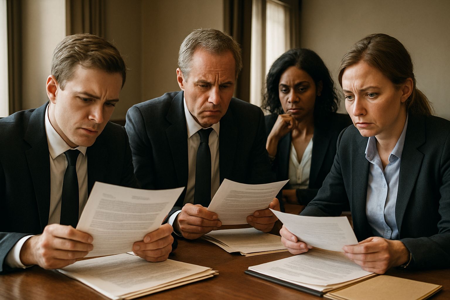 OpenAI Lawsuit Update legal team in tense conference meeting.