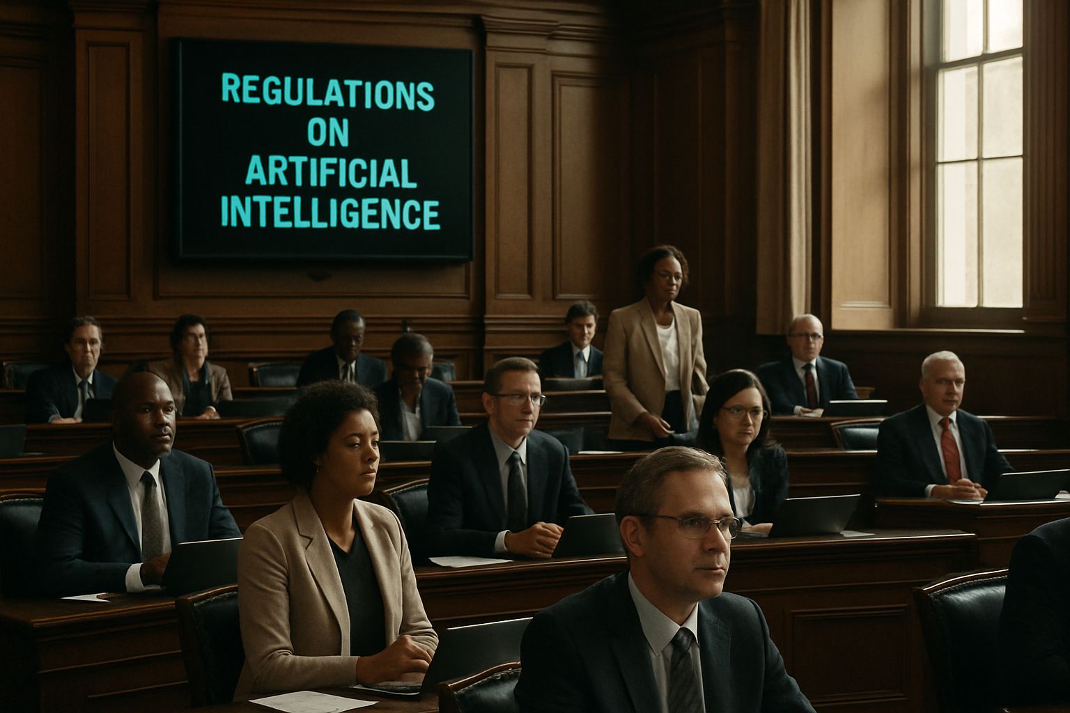 Legislators address AI Global Policy and data center regulation during assembly.