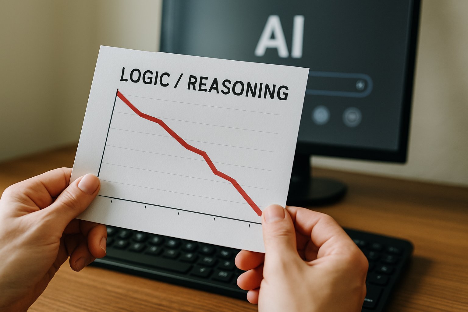 Printed chart shows Logic Abandonment Crisis data by AI use