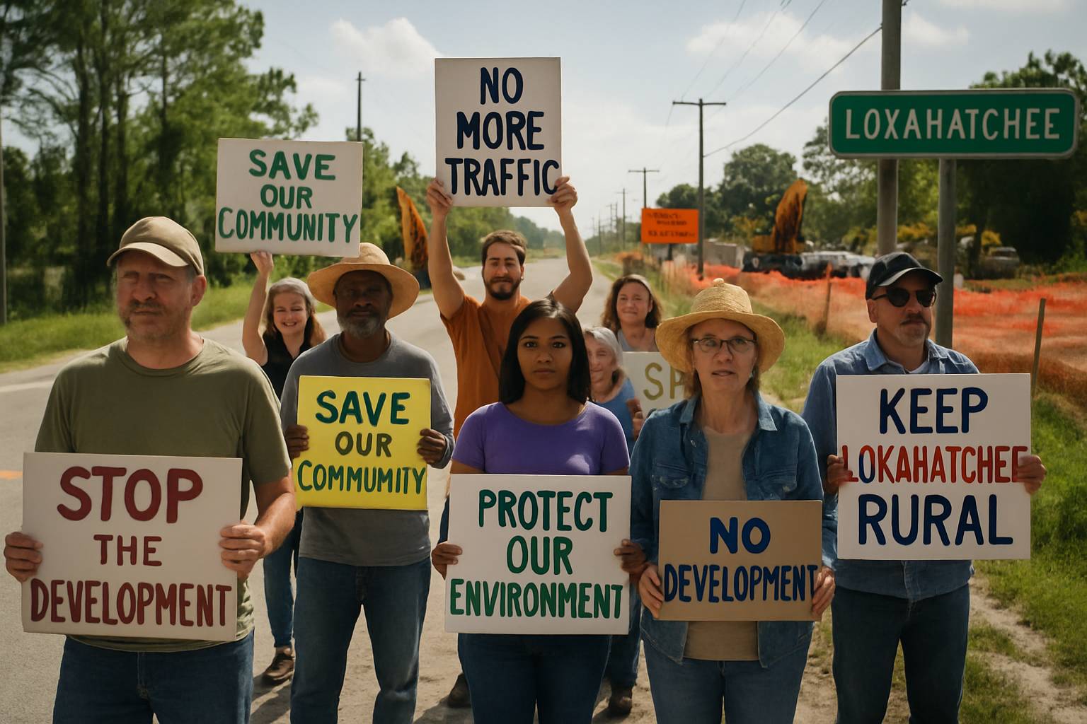 Community protest over Florida Infrastructure project in Loxahatchee.