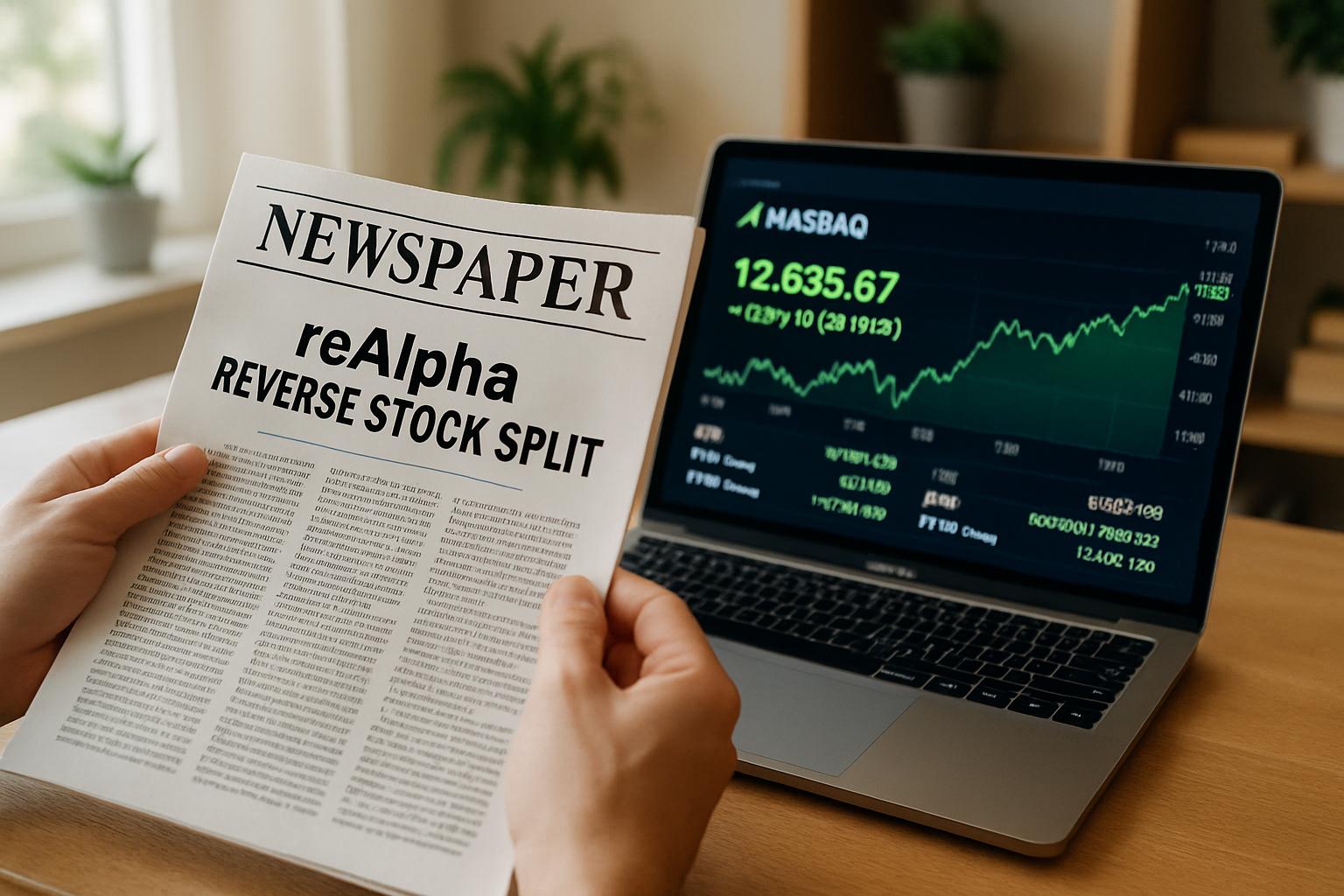 AI Real Estate news headline about reAlpha Nasdaq reverse split