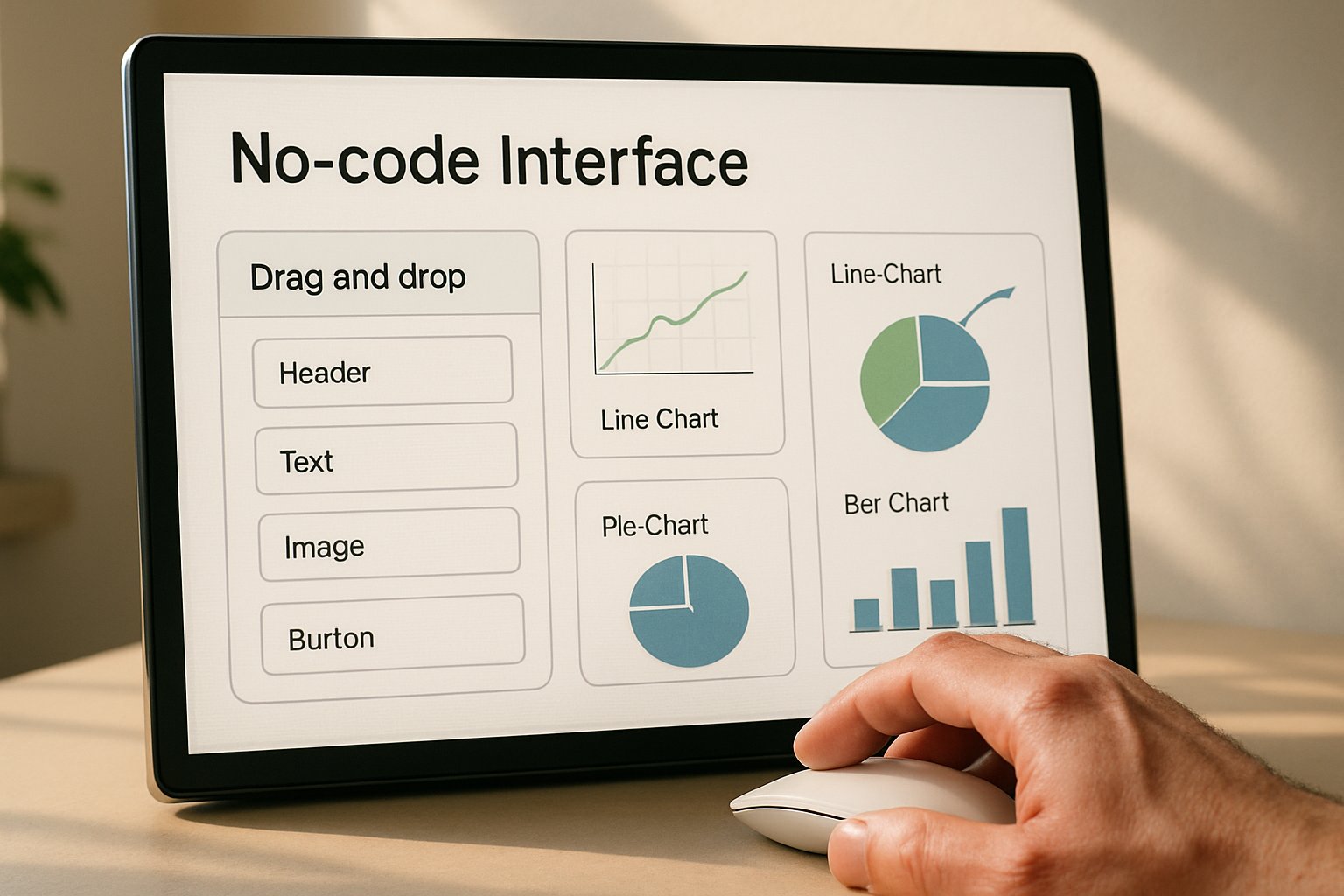 User interacting with no-code tool for Data Science Democratization on a modern desktop.