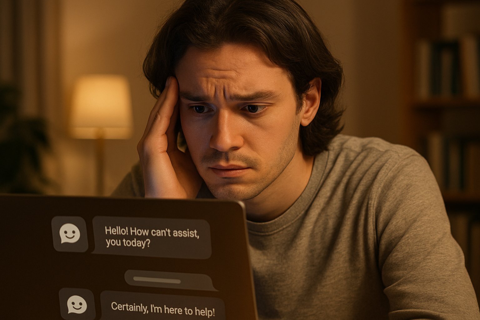 Young adult experiences concern over Psychological AI Impact while using a chatbot.