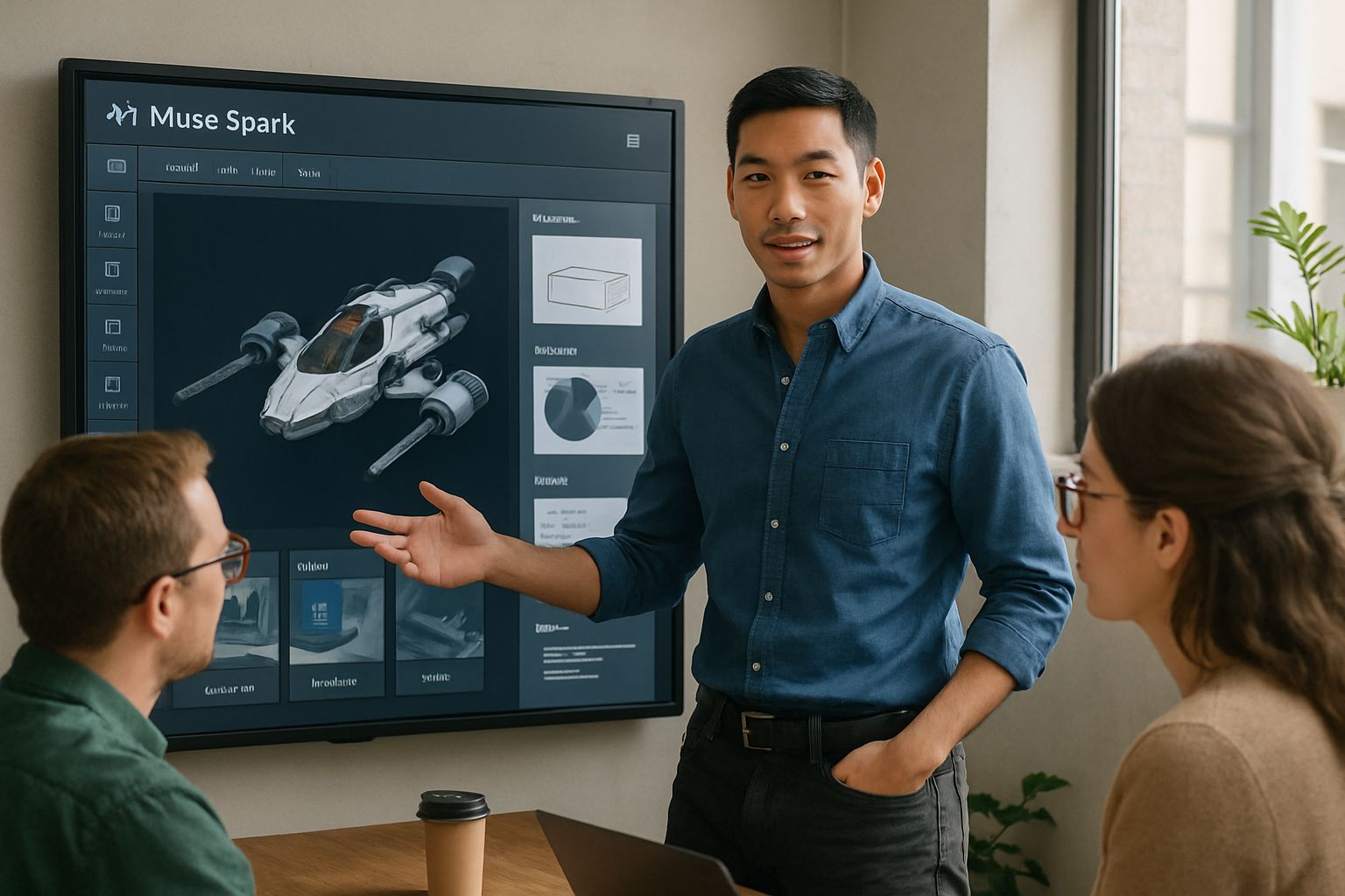 Superintelligence Team member presenting Muse Spark AI interface