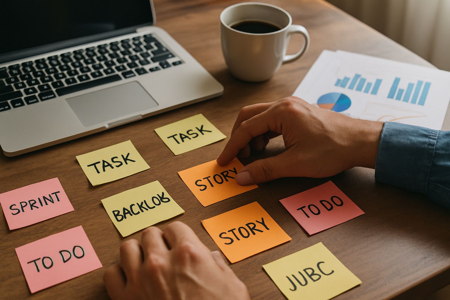 Project manager organizing tasks to address Rapid Debt Cycles using metric charts